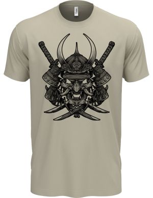 Samurajská maska Oni, černý tisk