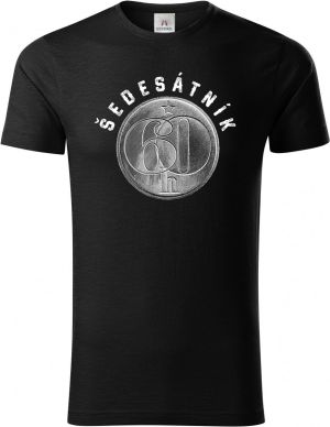 Šedesátník, ideální dárek k narozeninám, bílý potisk