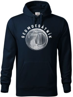 Sedmdesátník, ideální dárek k narozeninám, bílý potisk