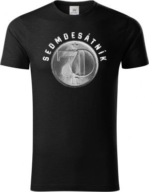 Sedmdesátník, ideální dárek k narozeninám, bílý potisk