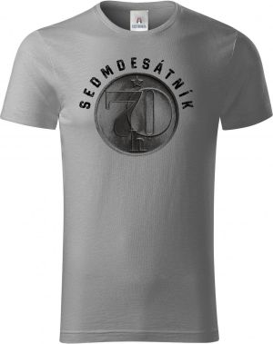 Sedmdesátník, ideální dárek k narozeninám, černý potisk