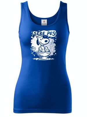 Sere pes, bílý potisk