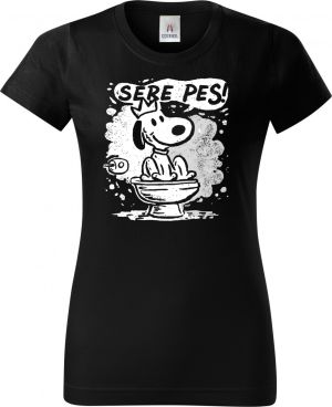 Sere pes, bílý potisk