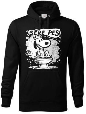 Sere pes, bílý potisk