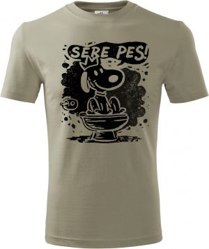 Sere pes, černý potisk