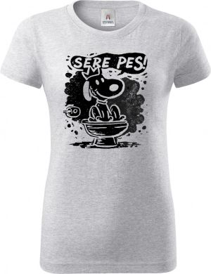 Sere pes, černý potisk