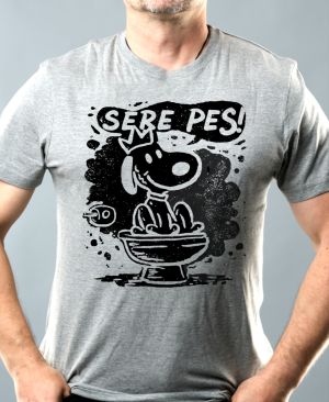 Sere pes, černý potisk