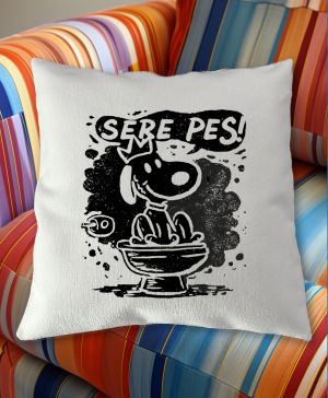 Sere pes, černý potisk