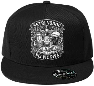 Šetři vodou, pij víc piva, bílý potisk