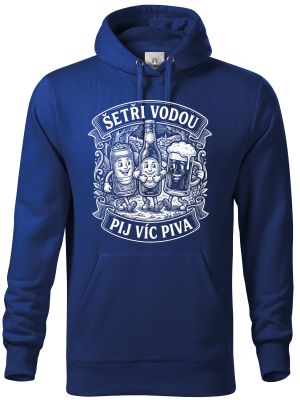 Šetři vodou, pij víc piva, bílý potisk