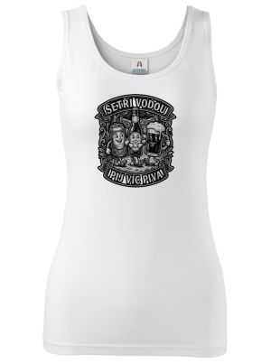 Šetři vodou, pij víc piva, černý potisk