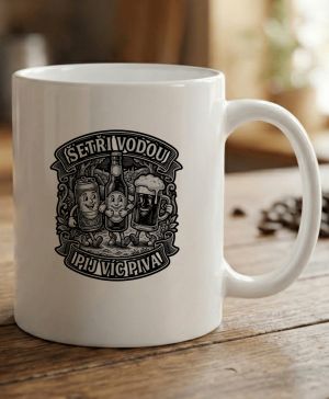 Šetři vodou, pij víc piva, černý potisk