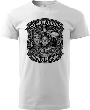 Šetři vodou, pij víc piva, černý potisk