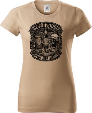 Šetři vodou, pij víc piva, černý potisk