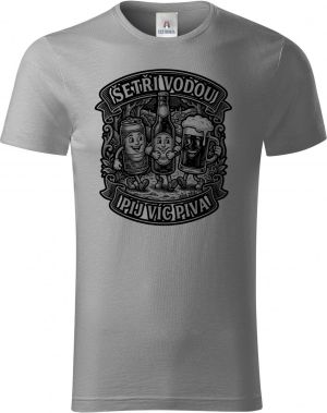 Šetři vodou, pij víc piva, černý potisk