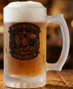 Šetři vodou, pij víc piva, černý potisk