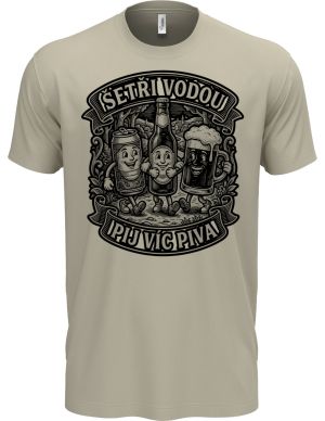 Šetři vodou, pij víc piva, černý potisk