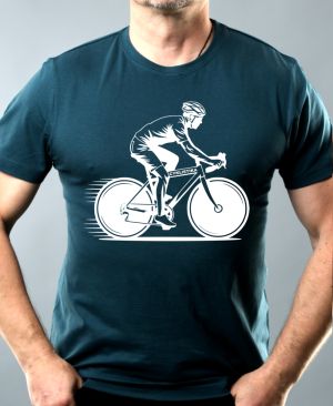 Shadow cyklista, V1, bílý potisk