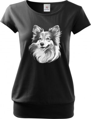 Sheltie, bílý tisk