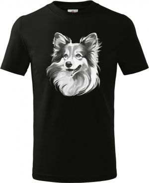 Sheltie, bílý tisk