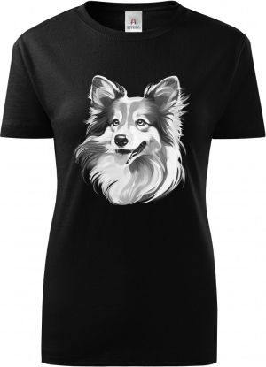 Sheltie, bílý tisk
