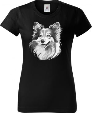 Sheltie, bílý tisk