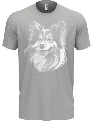 Sheltie, bílý tisk