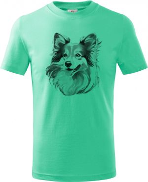 Sheltie, černý tisk
