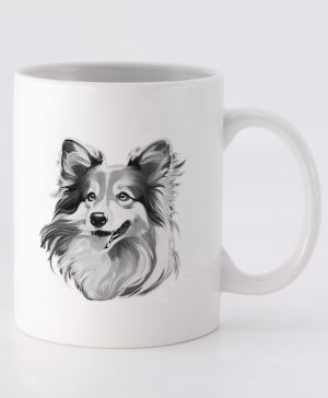 Sheltie, černý tisk