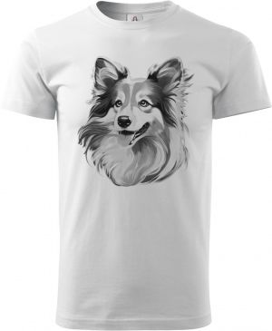 Sheltie, černý tisk