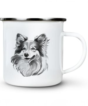 Sheltie, černý tisk