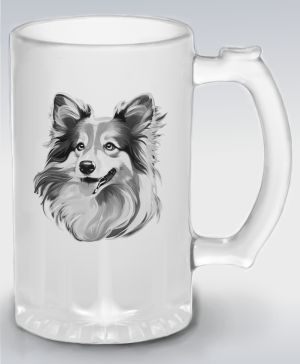 Sheltie, černý tisk