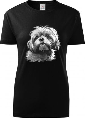 Shih-tzu, bílý tisk