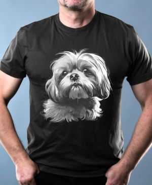 Shih-tzu, bílý tisk