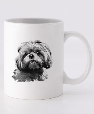 Shih-tzu, černý tisk