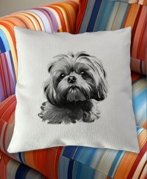 Shih-tzu, černý tisk