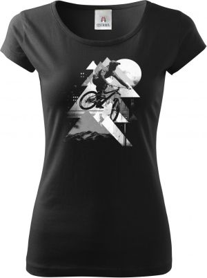 Abstraktní horské kolo, bílý potisk