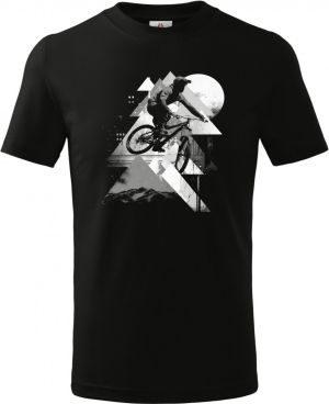 Abstraktní horské kolo, bílý potisk