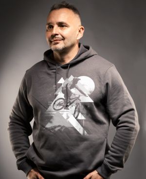 Abstraktní horské kolo, bílý potisk