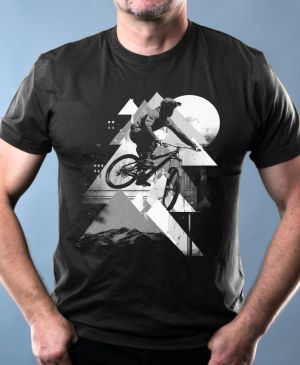 Abstraktní horské kolo, bílý potisk