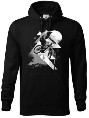 Abstraktní horské kolo, bílý potisk