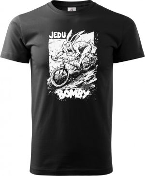 Sjezdař, jedu bomby, V2, bílý potisk