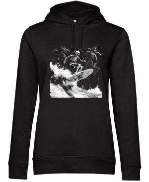 Skeleton na surfu, bílý potisk
