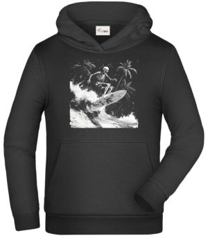 Skeleton na surfu, bílý potisk