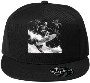 Skeleton na surfu, bílý potisk