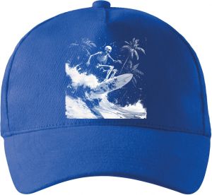 Skeleton na surfu, bílý potisk