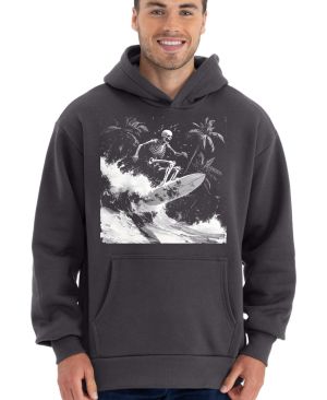 Skeleton na surfu, bílý potisk