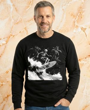 Skeleton na surfu, bílý potisk