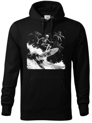 Skeleton na surfu, bílý potisk