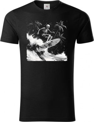 Skeleton na surfu, bílý potisk